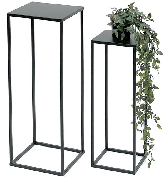DanDiBo Blumenhocker eckig, Metall, Schwarz, 2 Stück, 60 x 23 x 23 cm