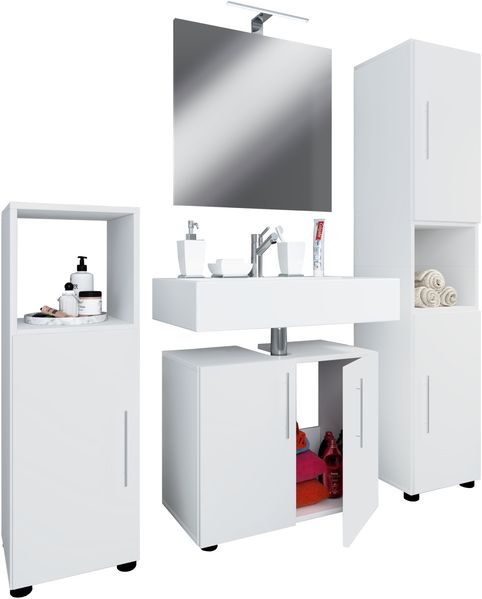 VCM Badmöbel Sets Flandu 917690 Weiß H. 160 x B. 122 x T. 30 cm