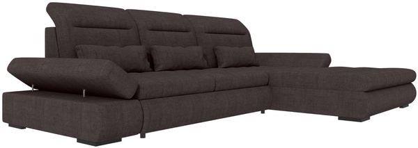 Ecksofa Ares L Form aus Samtstoff - Samtstoff - braun - Rechts
