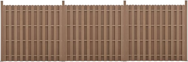 WPC Gartenzaun Langero 185x562 cm Braun neu. holz