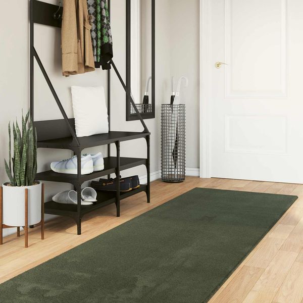 vidaXL Mittlerer Flor weicher und waschbarer Teppich HUARTE Waldgrün 42022509