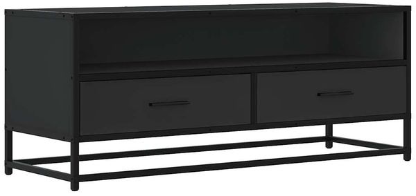 vidaXL TV-Schrank Schwarz 100x34,5x40 cm Holzwerkstoff und Metall 848814 Bild 2