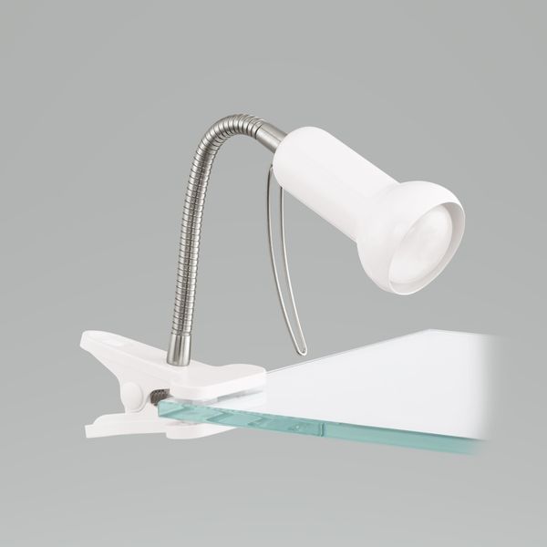 Eglo 81262 Klemmleuchte FABIO weiß, silber E14 max. 1X40W H:30cm mit Kabelschalter Bild 2