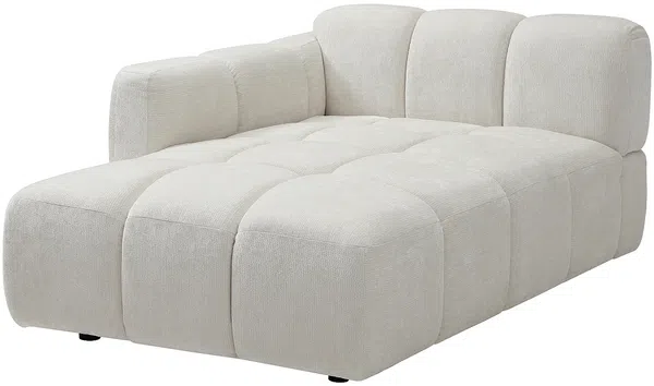 Vente-unique - CARLIVI Chaise longue Stoff Weiß - B 170 cm x H 73 cm x L 120 cm Bild 2