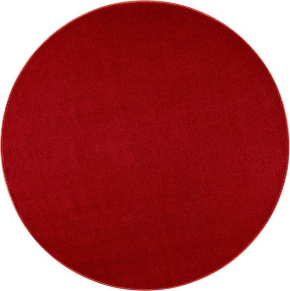 Kurzflor Teppich Nasty, rund - rot - 133 cm Durchmesser