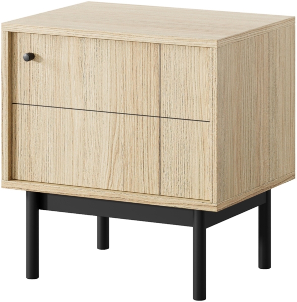 Selsey 'Japandies' Nachttisch, Eichenholzoptik, ca. 57 x 54 x 39 cm Bild 3