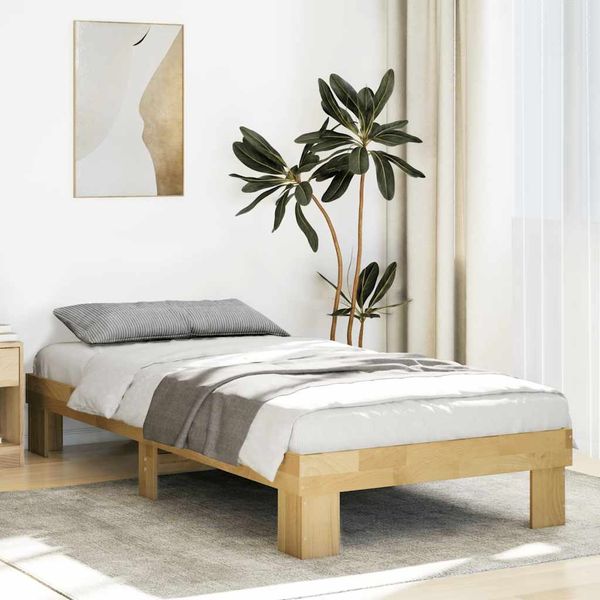 vidaXL Massivholzbett ohne Matratze 75x190 cm Eichenholz 851956