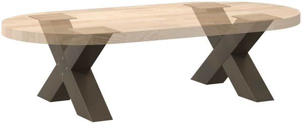 vidaXL Couchtischbeine X-Form 2 Stk. Naturstahl 50x(30-31) cm Stahl 4012939 Bild 8