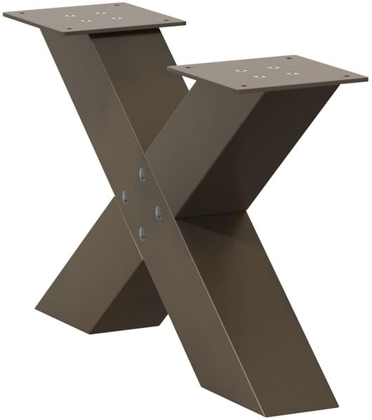 vidaXL Couchtischbeine X-Form 2 Stk. Naturstahl 50x(30-31) cm Stahl 4012939 Bild 4