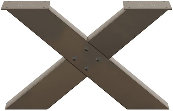 vidaXL Couchtischbeine X-Form 2 Stk. Naturstahl 50x(30-31) cm Stahl 4012939 Bild 5