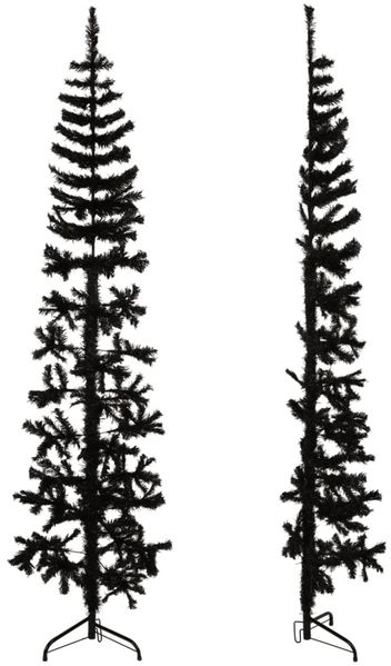 vidaXL Künstlicher Halb-Weihnachtsbaum Ständer Schlank Schwarz 180 cm 344576 Bild 3