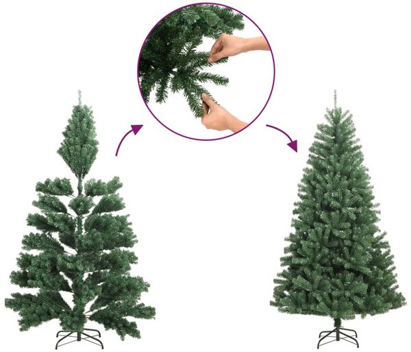 vidaXL Künstlicher Halb-Weihnachtsbaum Ständer Schlank Schwarz 180 cm 344576 Bild 6