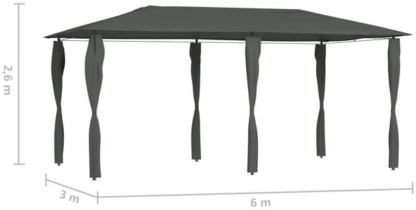 vidaXL Pavillon mit Pfostenverkleidung 2,98x5,3x2,59 m Grau 160 g/m² 313619 Bild 4