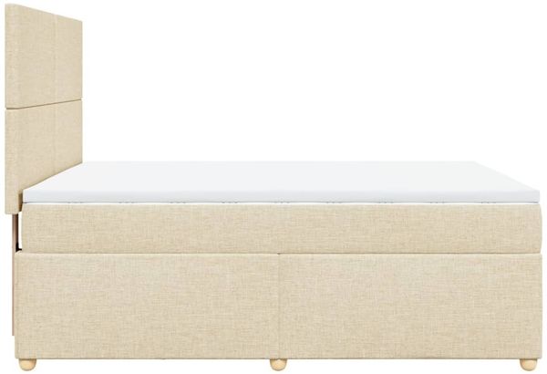 vidaXL Boxspringbett mit Matratze Creme 160x200 cm Stoff 3293629 Bild 7