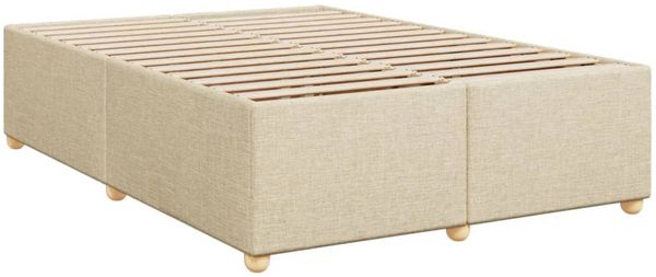 vidaXL Boxspringbett mit Matratze Creme 160x200 cm Stoff 3293629 Bild 10