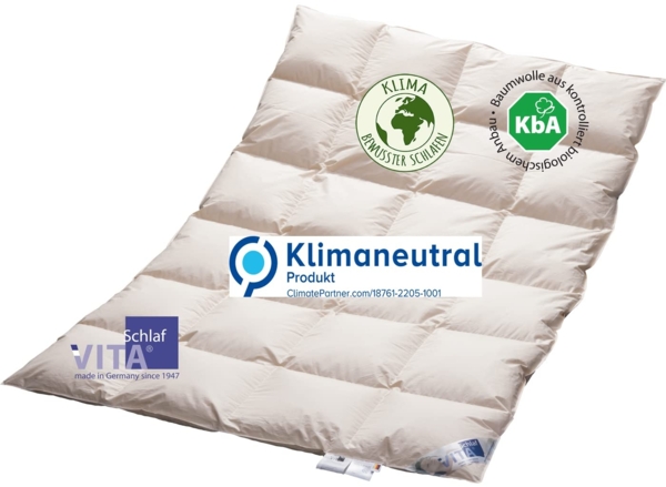 Vitaschlaf® Bio-Luxe-KBA Arktik TESTSIEGER - W6 - EXTRA WARM Daunendecke 100% Daune 155x200 cm Bild 2