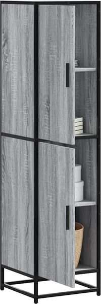 vidaXL Highboard Grau Sonoma 35,5x35x139 cm Holzwerkstoff und Metall 849057