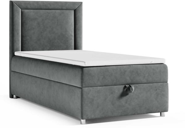 Best for Home Boxspringbett K3 SINGLE mit Bettkasten (Graphit 100x200)