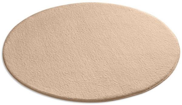TaraCarpet Teppich Supersoft Kurzflorteppich Fiona Uni, rund, Höhe: 19 mm, waschbar beige Wohnzimmer Schlafzimmer Kinderzimmer 120x120 cm