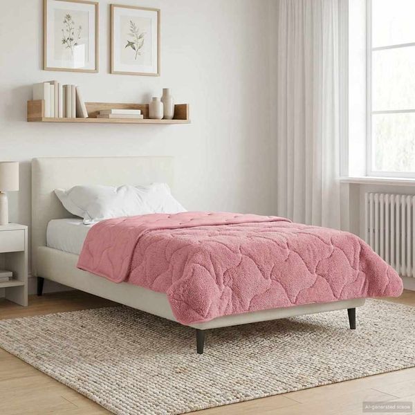 vidaXL Sommerdecke Rosa 155 x 200 cm Mikrofaser und Teddy-Fleece 42026195