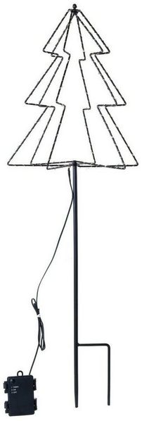 Meinposten LED-Lichterkette LED Gartenstecker Tannenbaum Weihnachtsbeleuchtung warmweiß, 6-Stunden-Timer