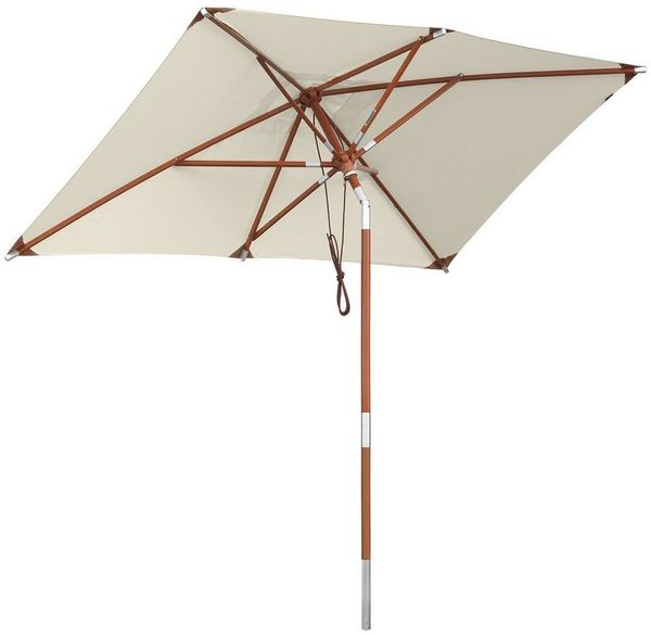 anndora-sonnenschirm Sonnenschirm Balkonschirm Gartenschirm knickbar, LxB: 150,00x250,00 cm, Natur, rechteckig - seitlich knickbar - mit Winddach