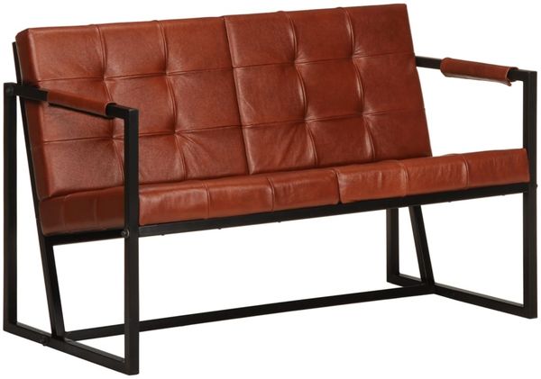 vidaXL 2-Sitzer-Sofa Braun Echtes Ziegenleder 288283