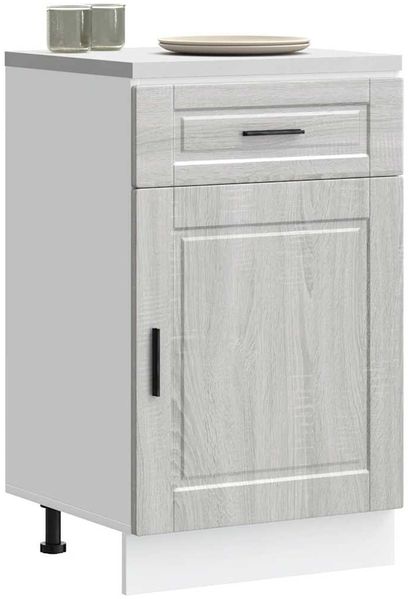 Küchenunterschrank, Buffetschrank Porto Grau Sonoma Holzwerkstoff