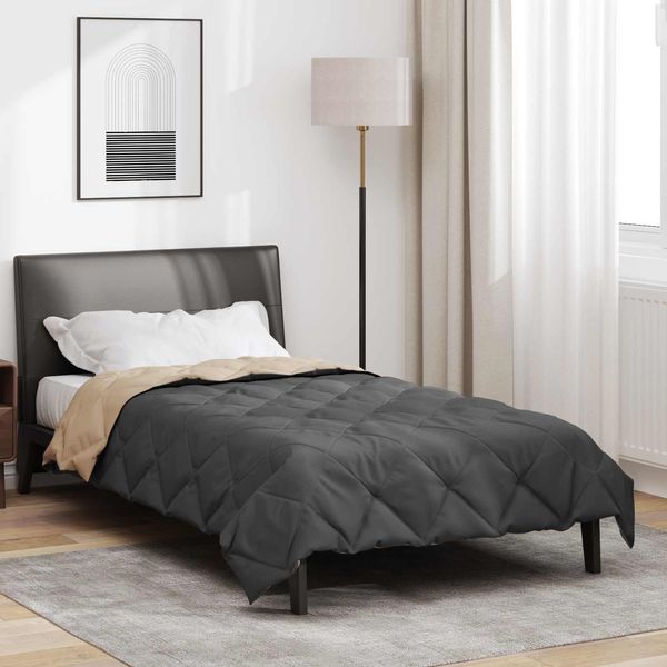 vidaXL Ganzjahresbettdecke Anthrazit und Taupe 135 x 200 cm Mikrofaser 42025536