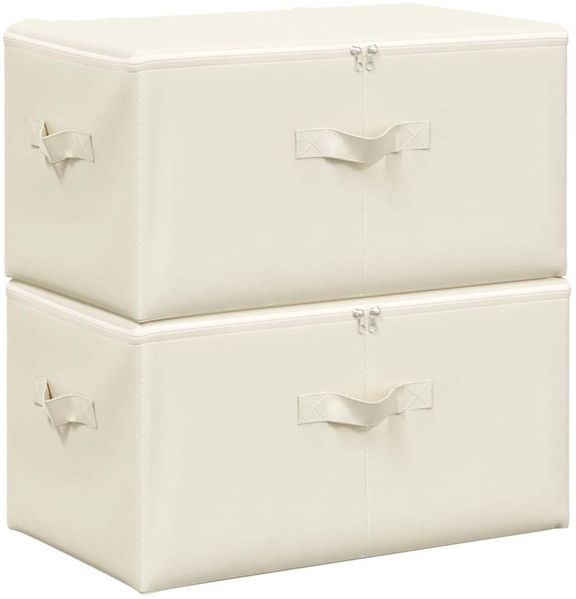 Aufbewahrungsboxen, faltbarer Korb 2 Stk. Stoff 43x34x23 cm Creme