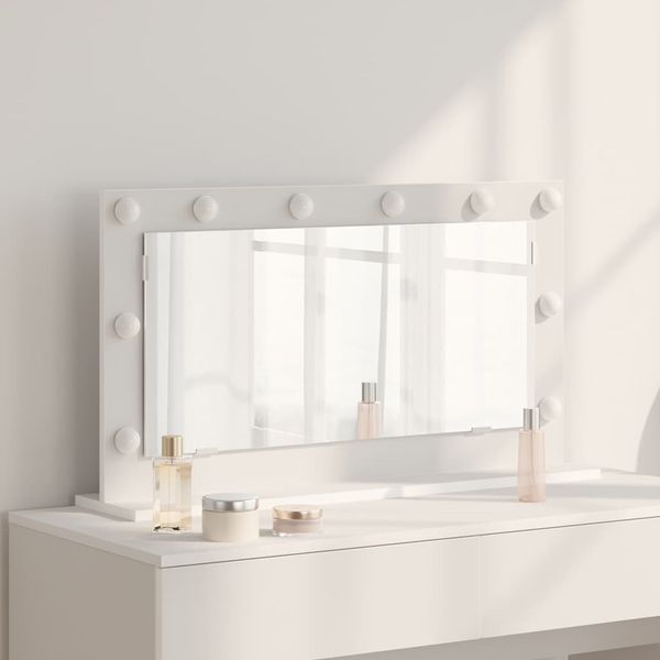 vidaXL Waschtischspiegel Weiß 80 x 45 x 18 cm Glas und furniertes Holz 868317