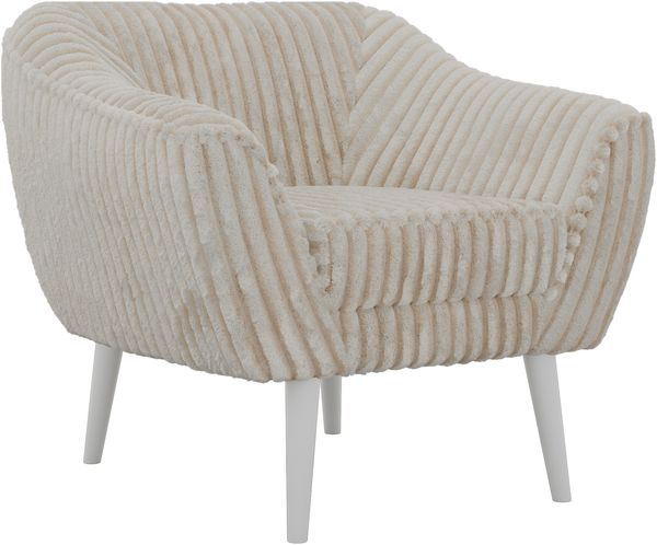 Polstersessel PIRS 1 skandinavischer Design 1-Sitzer, Sessel mit Wellenfederung, weiße Füße, Einzelsessel, Hoher Sitzkomfort - Beige Cord Bild 6