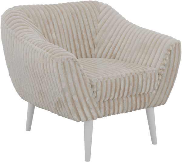 Polstersessel PIRS 1 skandinavischer Design 1-Sitzer, Sessel mit Wellenfederung, weiße Füße, Einzelsessel, Hoher Sitzkomfort - Beige Cord Bild 8