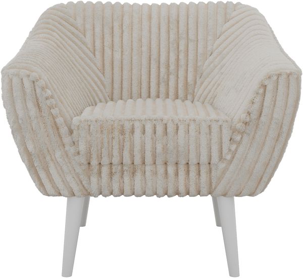 Polstersessel PIRS 1 skandinavischer Design 1-Sitzer, Sessel mit Wellenfederung, weiße Füße, Einzelsessel, Hoher Sitzkomfort - Beige Cord Bild 7