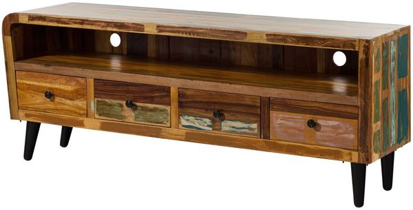 TV-Board Altholz 180x45x70 mehrfarbig lackiert SIXTIES #119