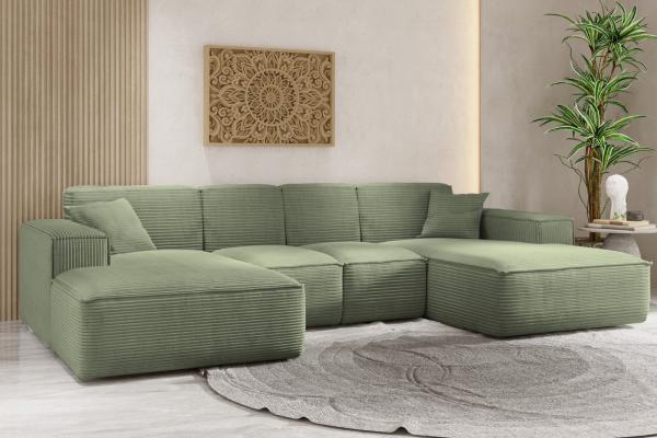 Kaiser Möbel Ecksofa Ecksofa, Eckcouch U form, SIENA stoff Poso