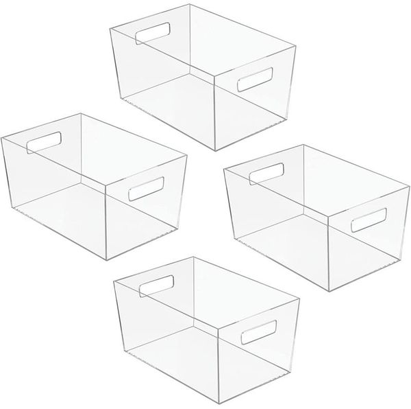 Aufbewahrungsbox Kühlschrankbox mit Griffen 4er Set mDesign transparent