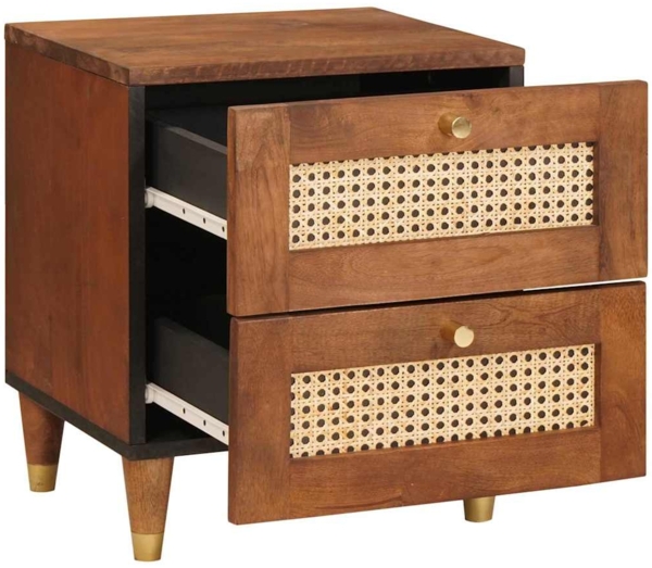 vidaXL Nachttisch Braun 40 x 33,5 x 46 cm Massivholz Akazie 4018878