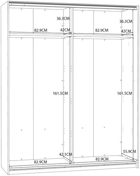 Schwebetürenschrank >Starlet Plus< in Weiß/ Weiß Glanz, 170,3x209,7x61,2cm B/H/T Bild 7