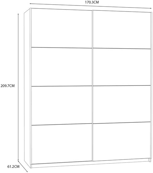 Schwebetürenschrank >Starlet Plus< in Weiß/ Weiß Glanz, 170,3x209,7x61,2cm B/H/T Bild 6