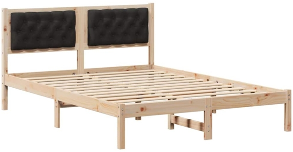 vidaXL Bettrahmen Schwarz 140 x 190 cm Massives Kiefernholz 878196
