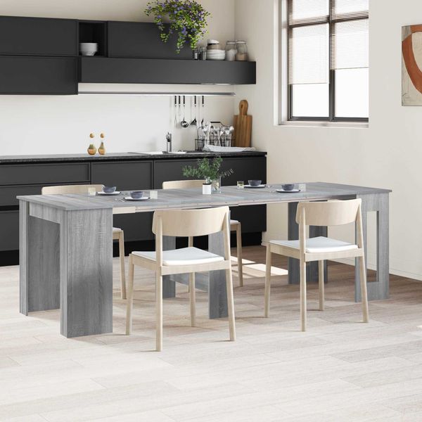 vidaXL Esstisch 240 x 85 x 75 cm Holzwerkstoff Grau Sonoma 3424949