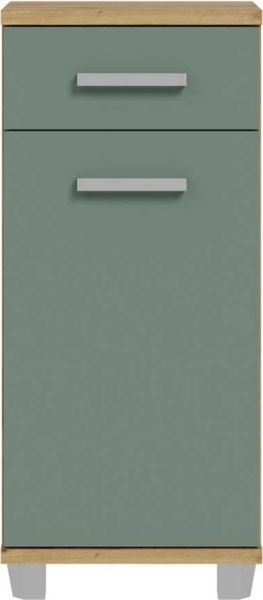 Unterschrank Venus / Veris, Holzwerkstoff, Grün, Holzfarben, 40 x 91 x 35 cm
