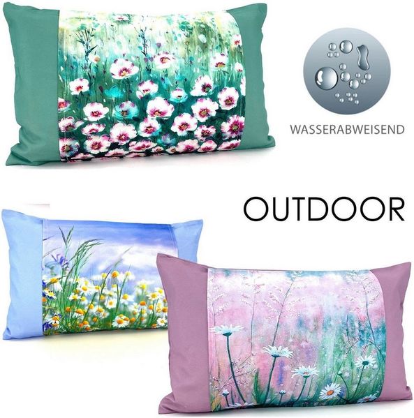 Weckbrodt Dekokissen Blumenwiese, Lotus-Effekt, Garten, Blumen, Kissen