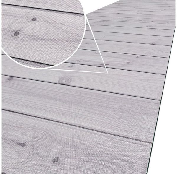ANRO Küchenläufer Hochwertig GreenLine Flurläufer Teppichläufer Textil, Eckig, Bodenläufer 100x52 cm Holz Dielen Grau pflegeleicht