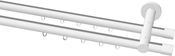Garduna Gardinenstange Ø 20mm Innenlauf Komplettset inkl. X-Gleiter in Profilfarbe, 2-läufig, kürzbar, Metall, 2-lauf, 1-lauf, Gardinenstange, 20mm, Innenlauf, Gardinenschiene