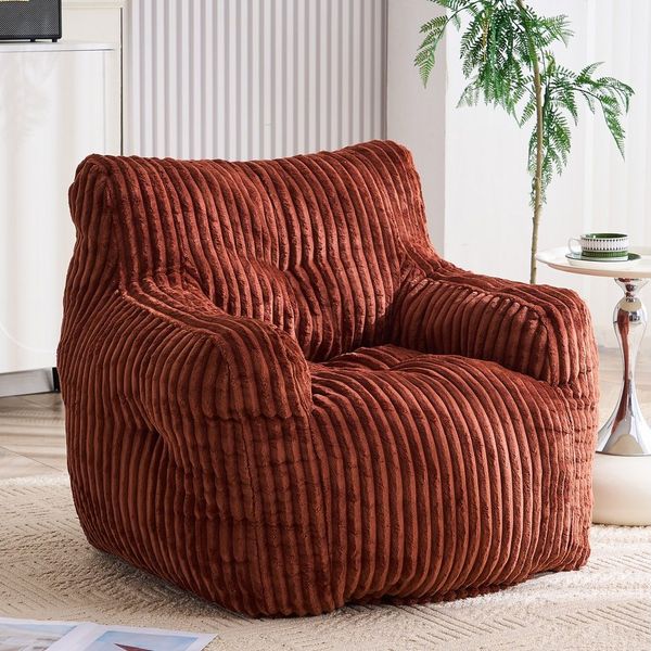 BlingBin Sitzsack Loungesessel mit Memory-Schaum-Füllung (1 St, Sessel aus Cord, ergonomischer Bodensessel mit Armlehnen), für Wohnzimmer und Schlafzimmer