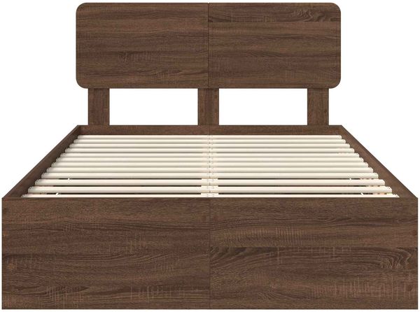vidaXL Bettrahmen Braun Eichen-Optik 120 x 190 cm Holzwerkstoff 3412212 Bild 8