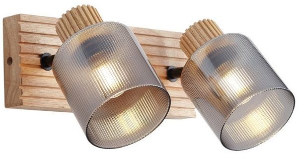 Qazqa LED Aufbaustrahler Gracy, ohne Leuchtmittel, Warmweiß, QAZQA Aufbauspot, e14, Braun, Holz, Modern