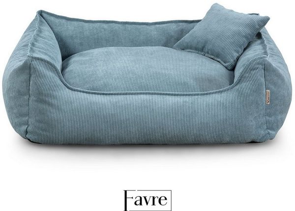 FAVRE Tierbett Hundebett Lucky mit abnehmbarem, waschbarem Cord-Bezug, 100% Polyester, verschiedene Größen, Gratis Kopfkissen